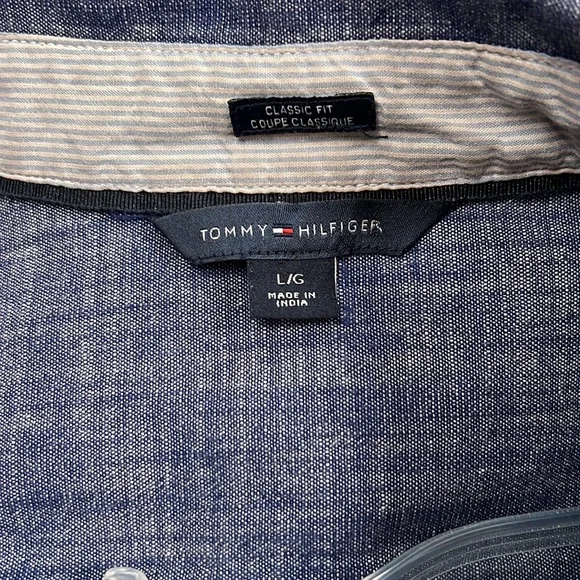 Tommy Hilfiger Classic Fit Chambray Button Down Shirt L - Picture 5 of 5